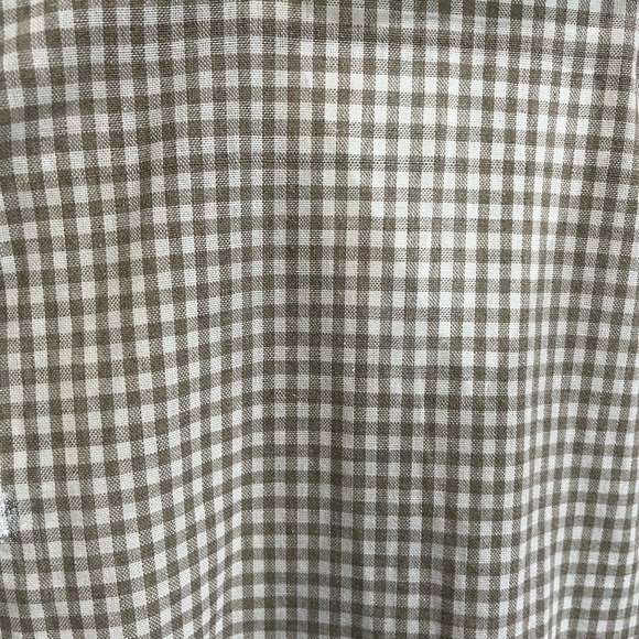 TUCKERNUCK POMANDER PLACE GINGHAM TAUPE WHITE SCARLETT LINEN COTTON BLOUSE - Picture 16 of 16